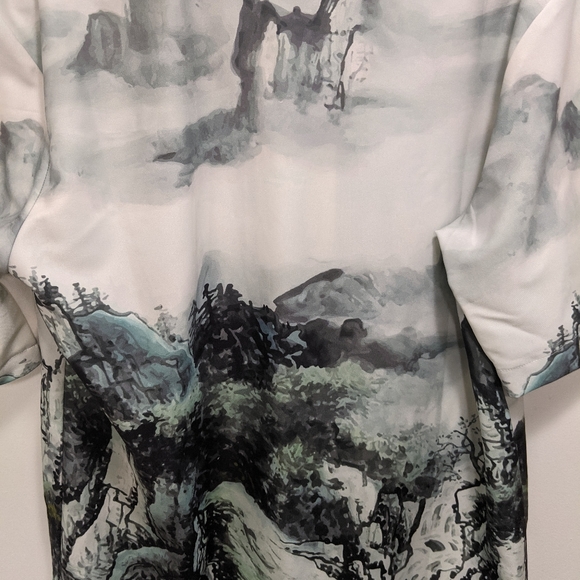 Y.T.G. LA Landscape Waterpaint Button Down Collar Shirt Rare NWT - Picture 8 of 11